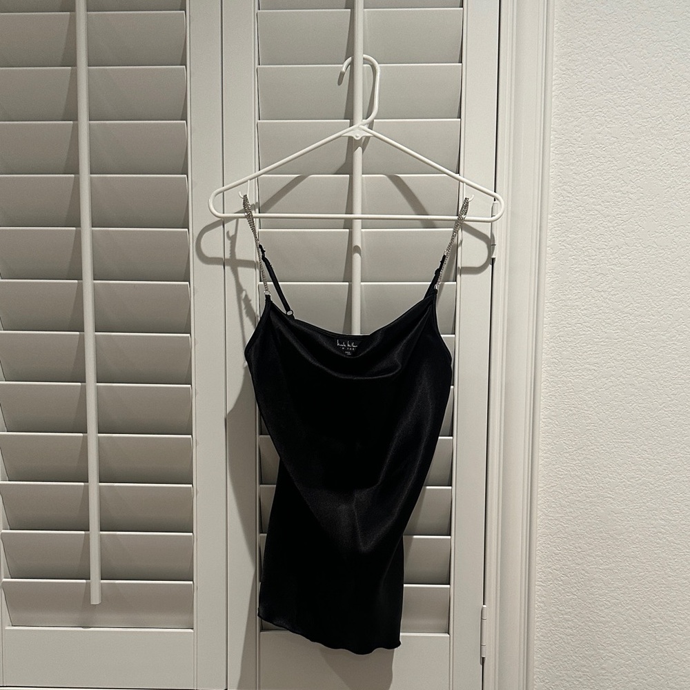 Nicole Miller Black Spaghetti Strap Blouse